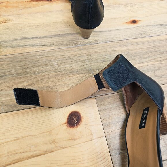 Paul Green Coco Matte Black Leather Heel Open Toe Sandal - Picture 5 of 8